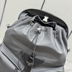 Replica Prada Re-Nylon Grey Backpack - realistic designer-inspired fake bag