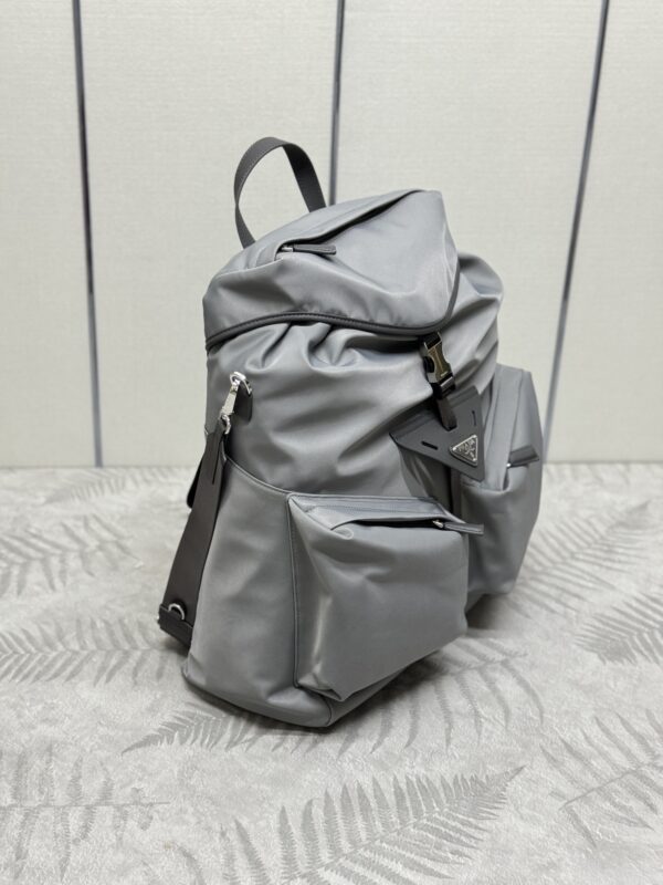 Replica Prada Re-Nylon Grey Backpack - 1:1 designer replica handbag