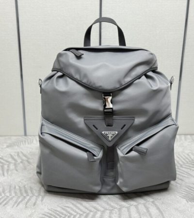 Replica Prada Re-Nylon Grey Backpack - premium-grade designer purse dupe