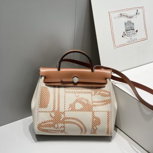 Replica Hermes Herbag 31cm Manic Bride Brown - high-quality designer bag clone
