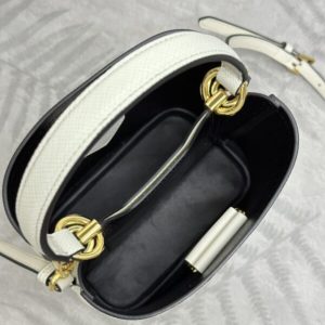 Replica Prada Saffiano Black Bucket White - best-selling designer handbag dupe