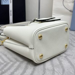 Replica Prada Saffiano Black Bucket White - ultra-realistic fake designer tote