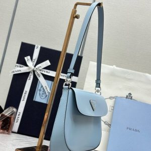 Replica Prada Cleo Medium Blue Bag With Flap - realistic designer-inspired fake bag