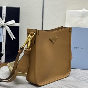 Replica Prada Saffiano Small Tote Black Brown - authentic-look luxury purse replica