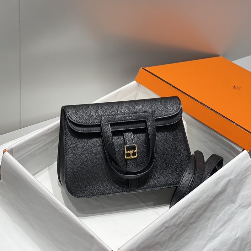 Replica Hermes Halzan Black - 1:1 designer replica handbag