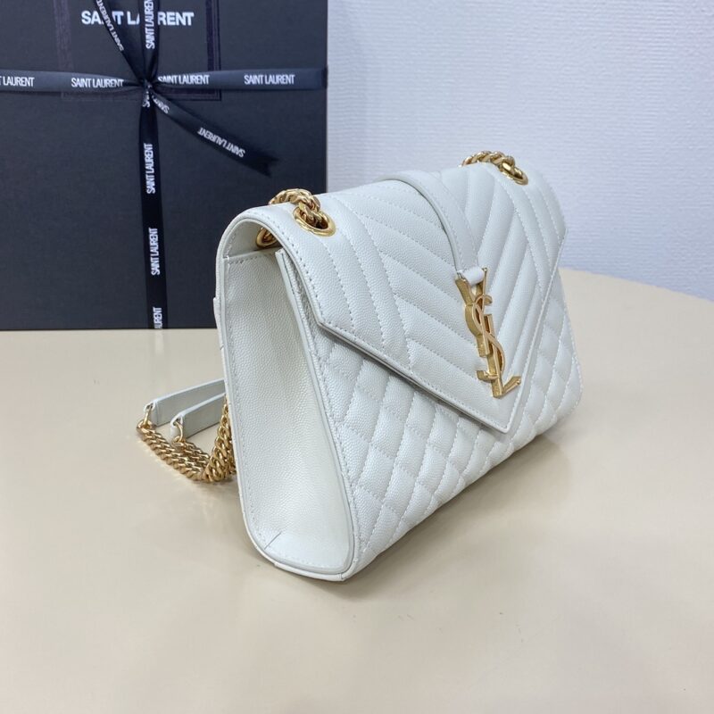 Replica YSL Envelope Crossbody White - near-authentic luxury replica handbag