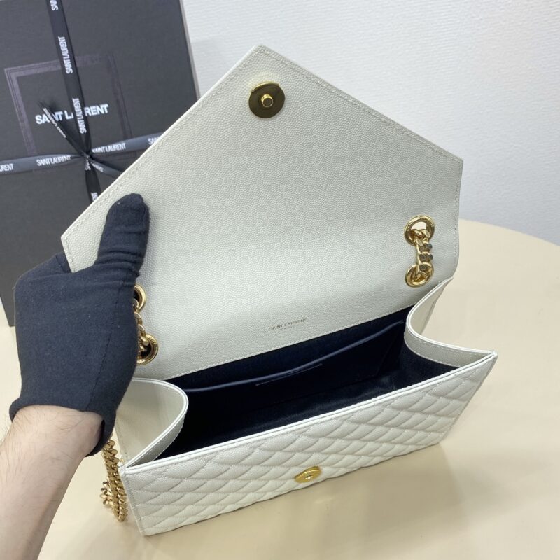 Replica YSL Envelope Crossbody White - near-authentic luxury replica handbag