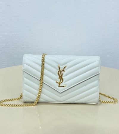 Replica YSL Envelope Clutch White - premium 1:1 fake handbag model