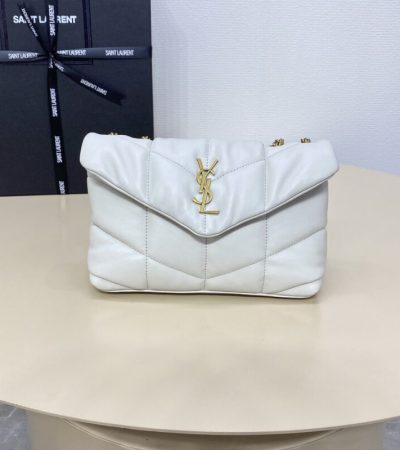 Replica YSL Loulou White Puffer - high-quality designer bag clone