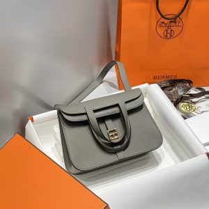 Replica Hermes Halzan Cumulonimbus Gray - premium 1:1 fake handbag model