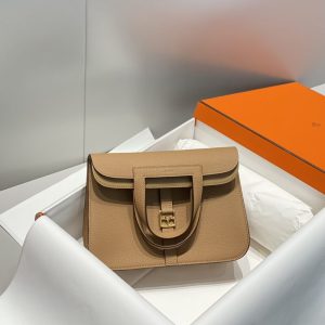 Replica Hermes Halzan Milk Tea - best-selling designer handbag dupe