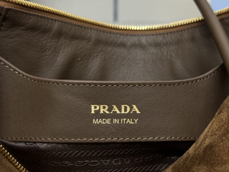Replica Prada Medium Suede Shoulder Bag - high-accuracy replica luxury purse