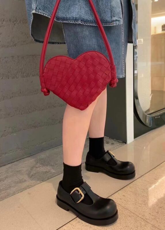 Replica Bottega Veneta Solstice Red Heart - realistic designer-inspired fake bag