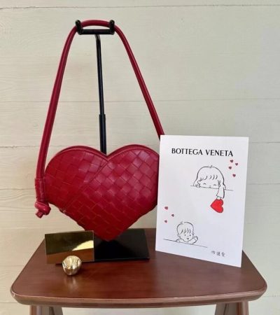 Replica Bottega Veneta Solstice Red Heart - ultra-realistic fake designer tote