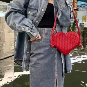 Replica Bottega Veneta Solstice Red Heart - ultra-realistic fake designer tote