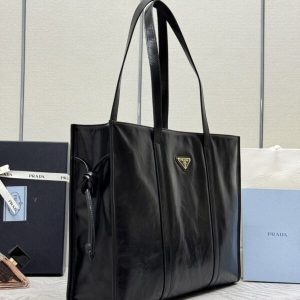 Replica Prada Antique Nappa Tote Black - best quality luxury bag dupe
