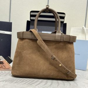 Replica Prada Suede Buckle - premium 1:1 fake handbag model