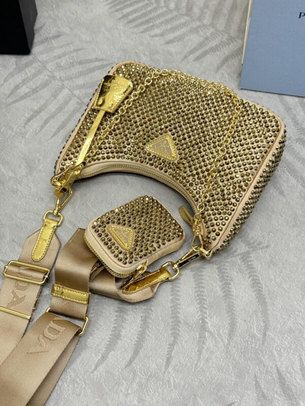 Replica Prada Re-Edition 2005 Diamond Gold - best quality luxury bag dupe