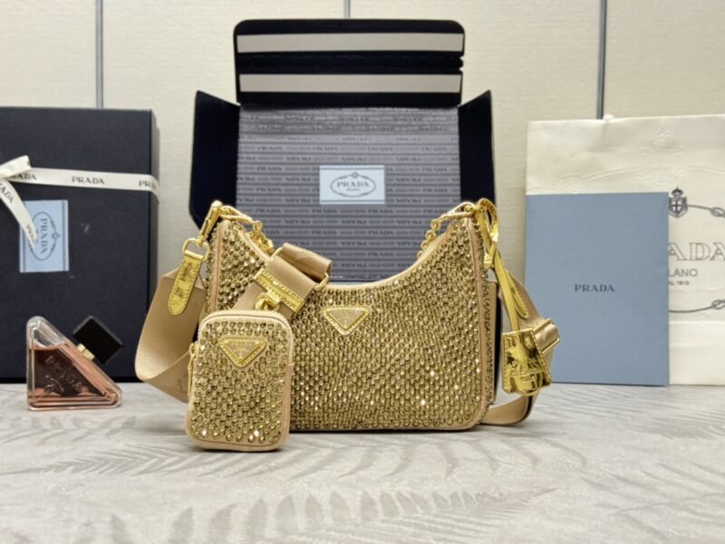 Replica Prada Re-Edition 2005 Diamond Gold - high-quality designer bag clone