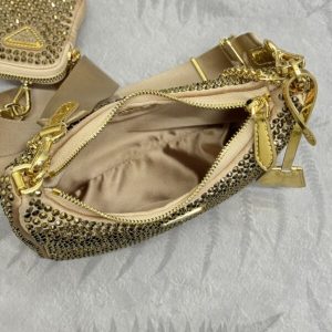 Replica Prada Re-Edition 2005 Diamond Gold - authentic-look luxury purse replica