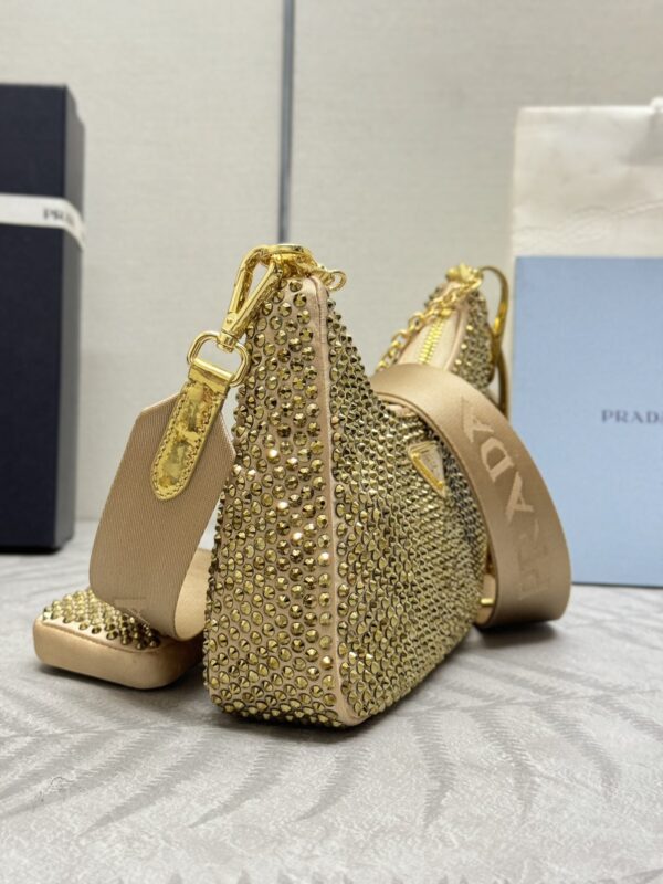 Replica Prada Re-Edition 2005 Diamond Gold - top-tier luxury replica shoulder bag