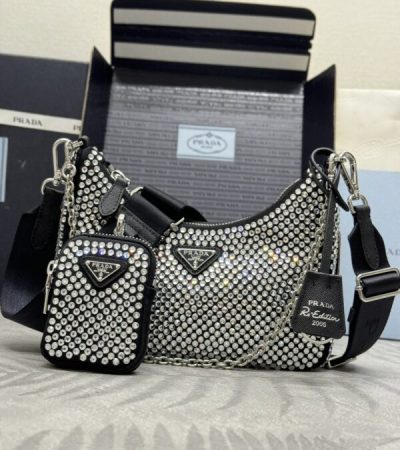 Replica Prada Re-Edition 2005 Diamond White - top-tier luxury replica shoulder bag