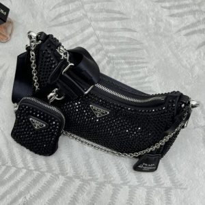Replica Prada Re-Edition 2005 Diamond Black - elite superclone designer purse
