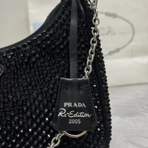 Replica Prada Re-Edition 2005 Diamond Black - 1:1 designer replica handbag