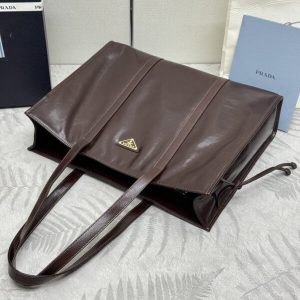 Replica Prada Antique Nappa Tote Dark Brown - realistic designer-inspired fake bag