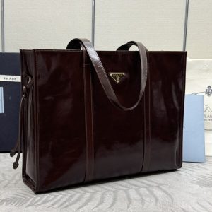 Replica Prada Antique Nappa Tote Dark Brown - realistic designer-inspired fake bag