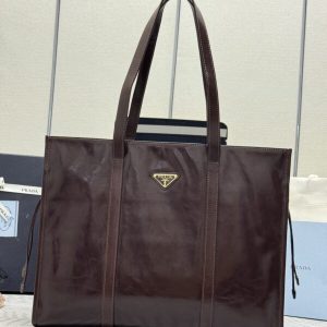 Replica Prada Antique Nappa Tote Dark Brown - top-rated replica designer bag