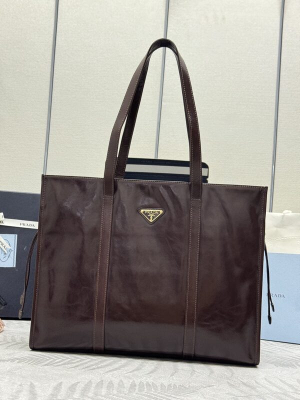 Replica Prada Antique Nappa Tote Dark Brown - top-rated replica designer bag