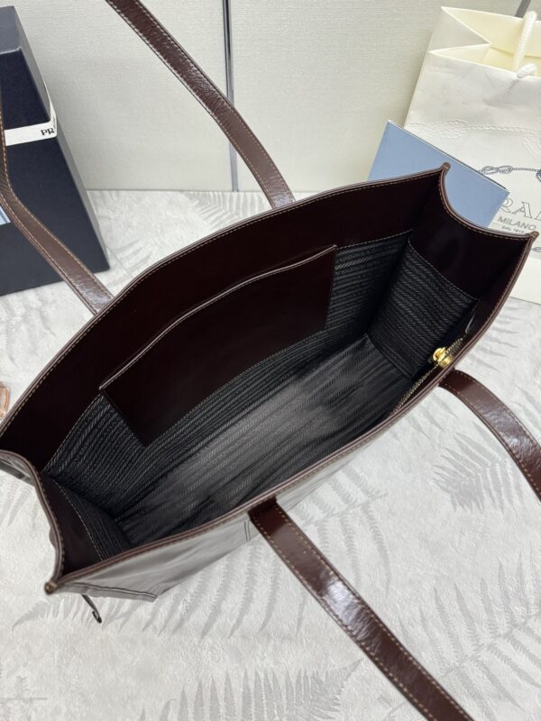 Replica Prada Antique Nappa Tote Dark Brown - high-quality designer bag clone