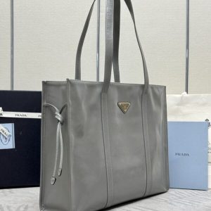Replica Prada Antique Nappa Tote Grey - high-accuracy replica luxury purse
