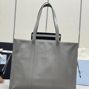 Replica Prada Antique Nappa Tote Grey - top-tier luxury replica shoulder bag