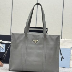 Replica Prada Antique Nappa Tote Grey - authentic-look luxury purse replica