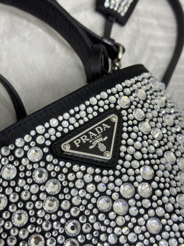 Replica Prada White Crystal Bucket Bag - high-quality designer bag clone
