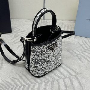 Replica Prada White Crystal Bucket Bag - top-rated replica designer bag