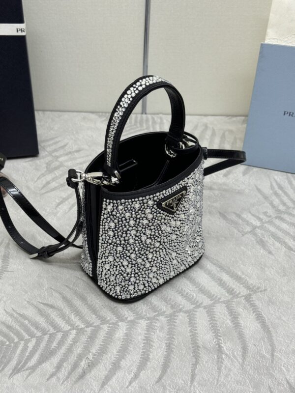 Replica Prada White Crystal Bucket Bag - top-rated replica designer bag
