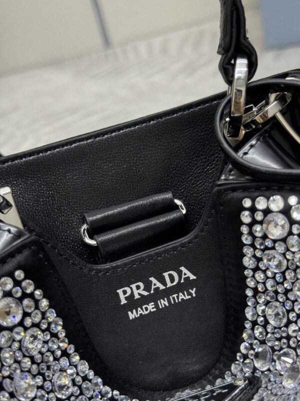 Replica Prada White Crystal Bucket Bag - ultra-realistic fake designer tote