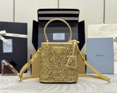 Replica Prada Crystal Bucket Bag - near-authentic luxury replica handbag