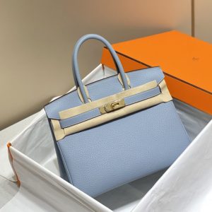 Replica Hermes Top Quality Replica Bag ShopLinen Blue - near-authentic luxury replica handbag