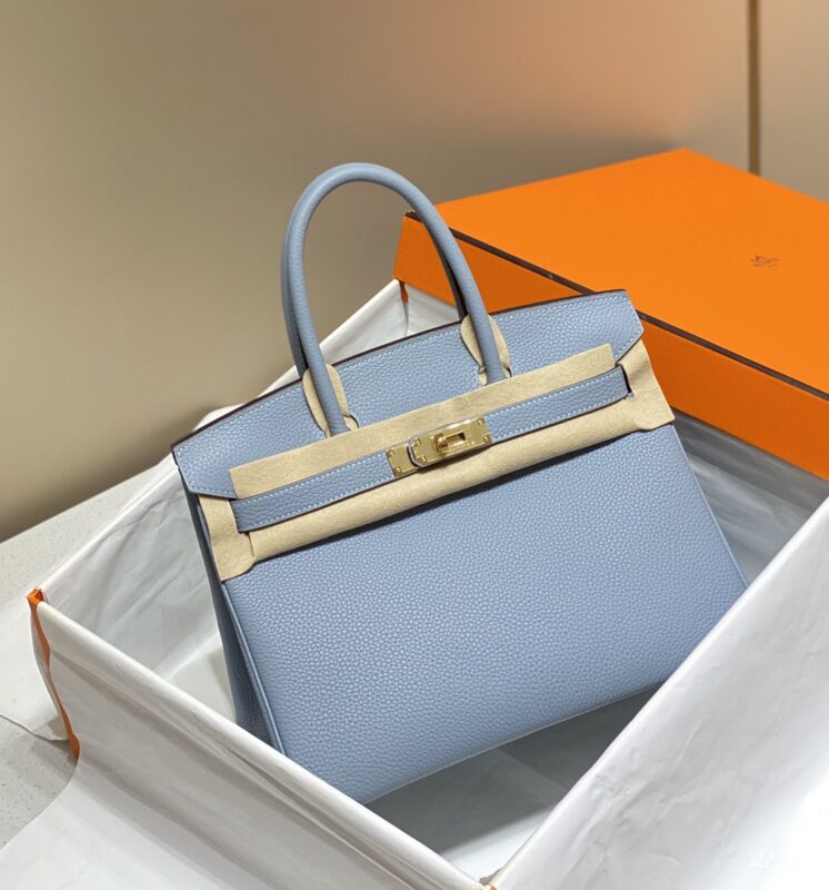 Replica Hermes Top Quality Replica Bag ShopLinen Blue - near-authentic luxury replica handbag
