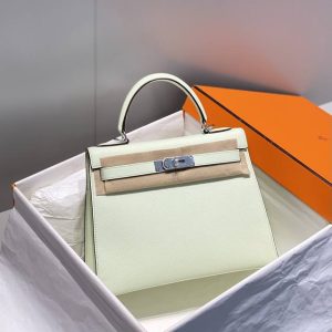 Replica Hermes Kelly Bubble Green - best quality luxury bag dupe