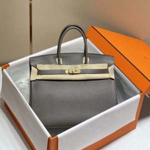 Replica Hermes Top Quality Replica Bag ShopPewter Grey - high-quality designer bag clone