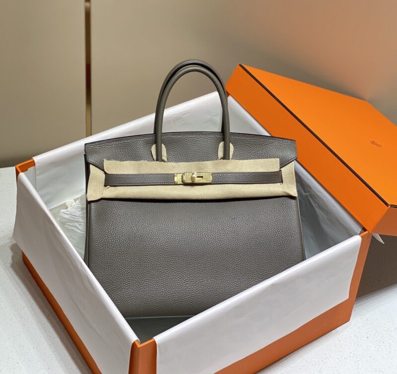 Replica Hermes Top Quality Replica Bag ShopPewter Grey - high-quality designer bag clone