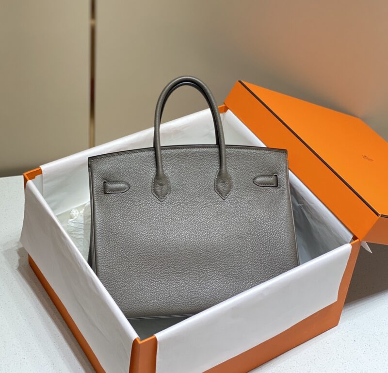Replica Hermes Top Quality Replica Bag ShopPewter Grey - realistic designer-inspired fake bag