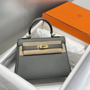 Replica Hermes Kelly Mini Cumulonimbus Gray - ultra-realistic fake designer tote