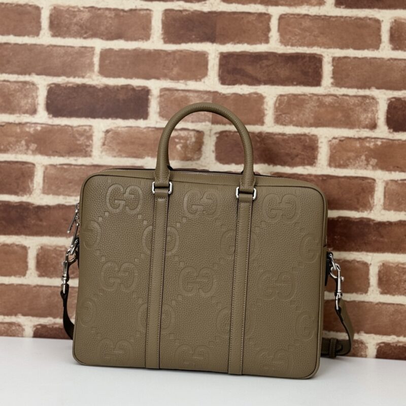 Replica Gucci Briefcase GG Leather Brown - high-quality designer bag clone