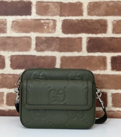 Replica Gucci Jumbo GG Crossbody Green - realistic designer-inspired fake bag
